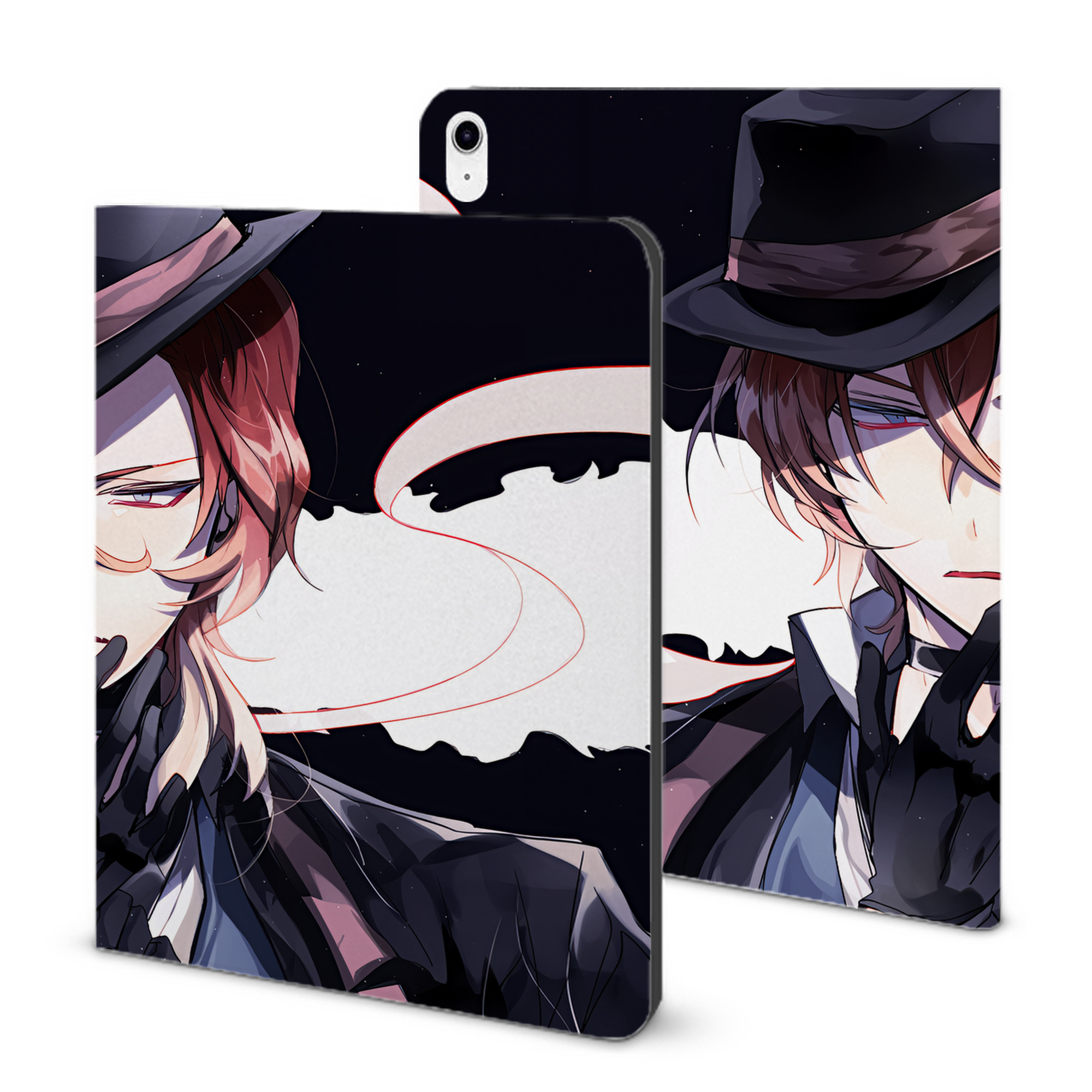 （画像用） 文豪ストレイドッグス Bungo Stray Dogs IPad ケース ブック型 PUレザー TPU 耐衝撃 軽量 薄型 ペン収納なし 全面保護 IPad 各モデル対応